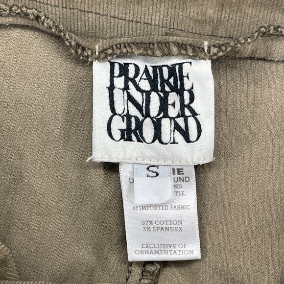 PRAIRIE UNDERGROUND Pants S Corduroy Wide Leg Trouser Stretch Cotton Brown USA - Picture 5 of 13